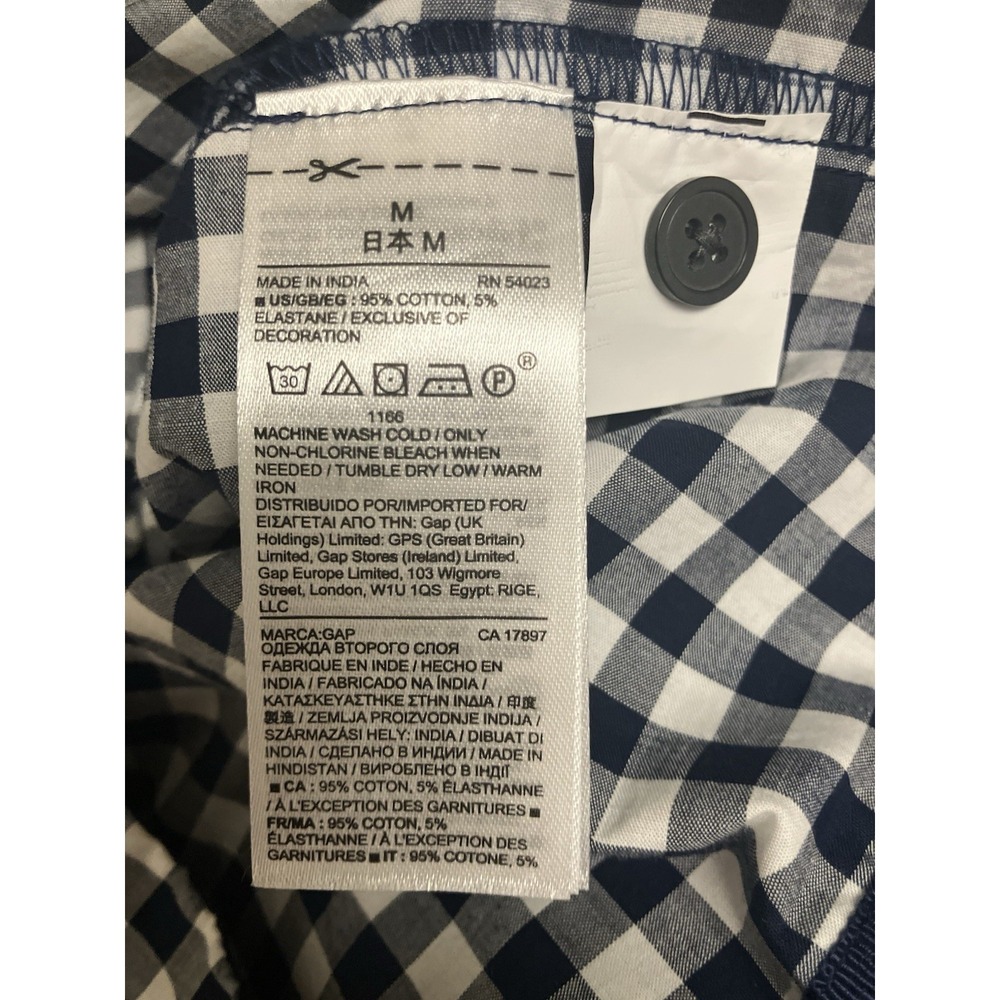 Gap Sarah Jessica Parker Coastal Beachy Navy White Gingham Check Dress Medium‎ - Picture 9 of 11
